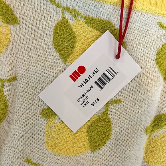 SOLID & STRIPED lemon patterned Yellow and Cream Knit Skirt - Picture 5 of 6